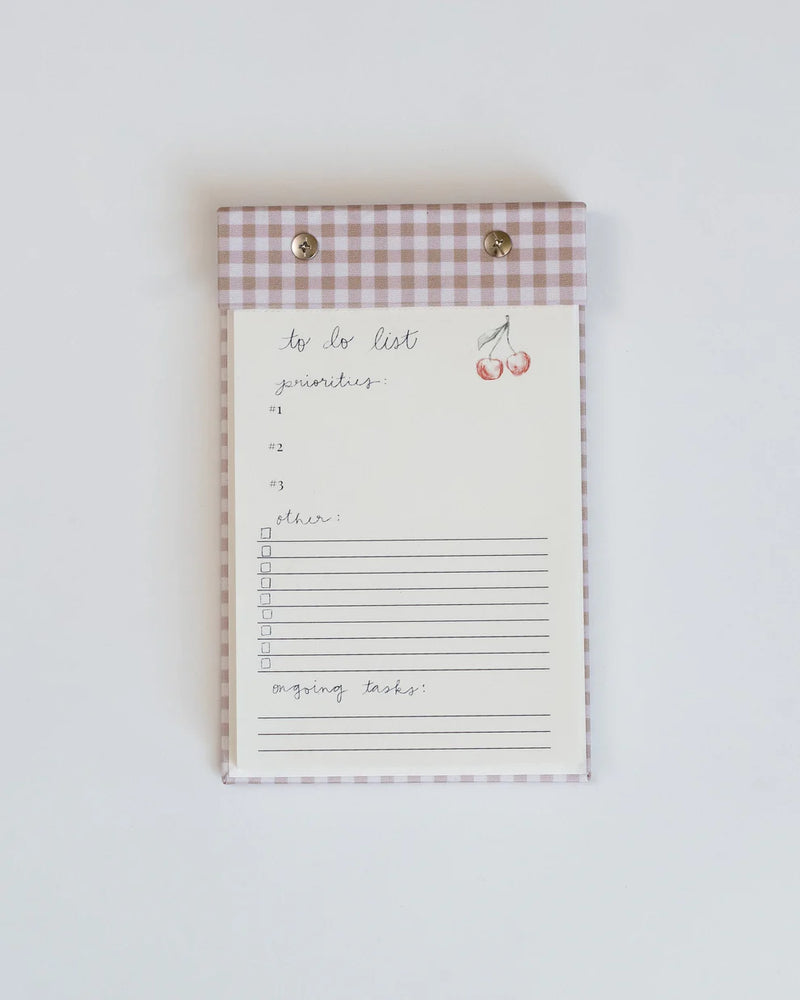 TO-DO LIST NOTEPAD IN OATMEAL GINGHAM