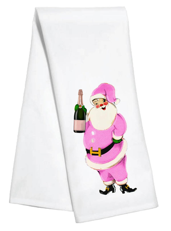  Kitchen Towel- Pink Santa Champ 