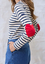 Lifestyle Saint James Heart Patch Authentic Breton Stripe Knit Shirt 
