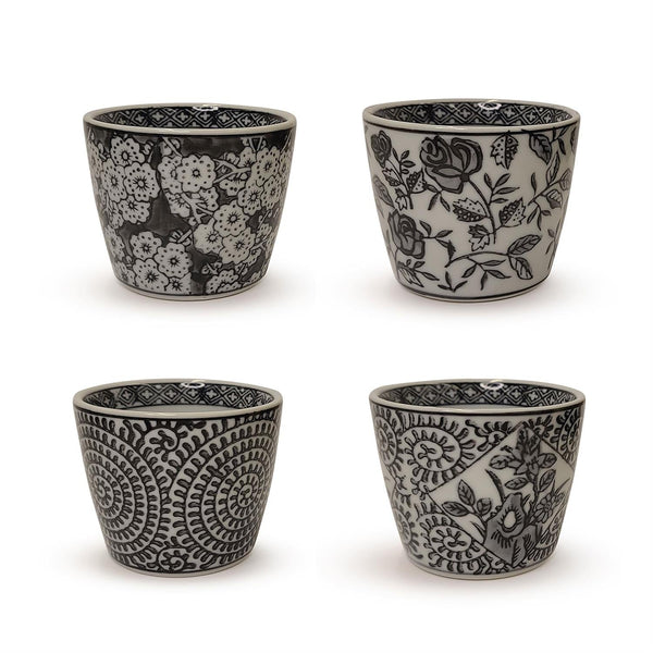 Vases Black & White Ceramic Cachepot // 4 Styles 