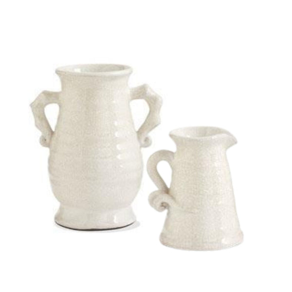 Vases European Glazed White Pitcher // 2 Sizes 