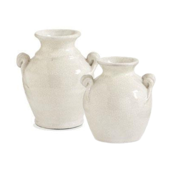 Vases European Glazed White Vessel // 2 Sizes 