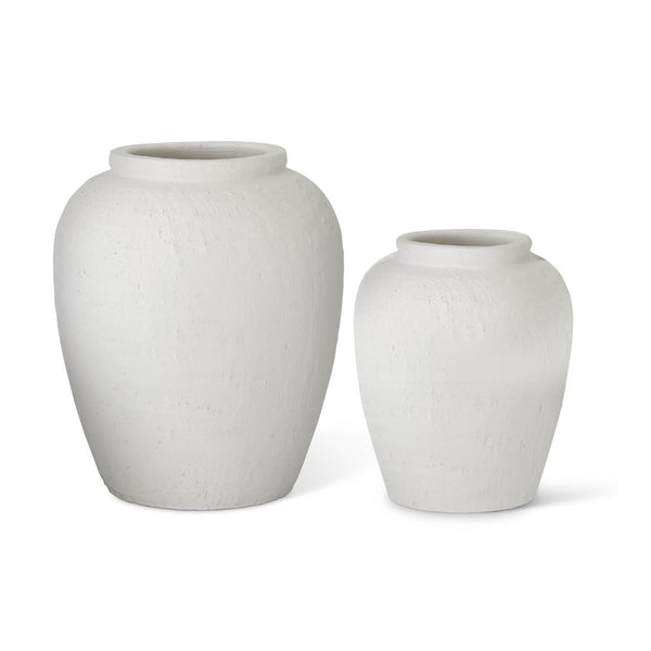 Vases White Terracotta Vase // 2 Sizes 