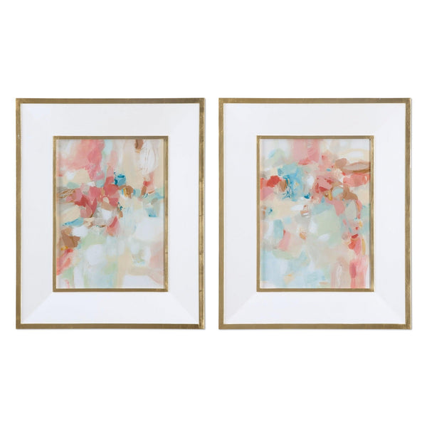 Wall Art A Touch Of Blush And Rosewood Fences Art, S/2 