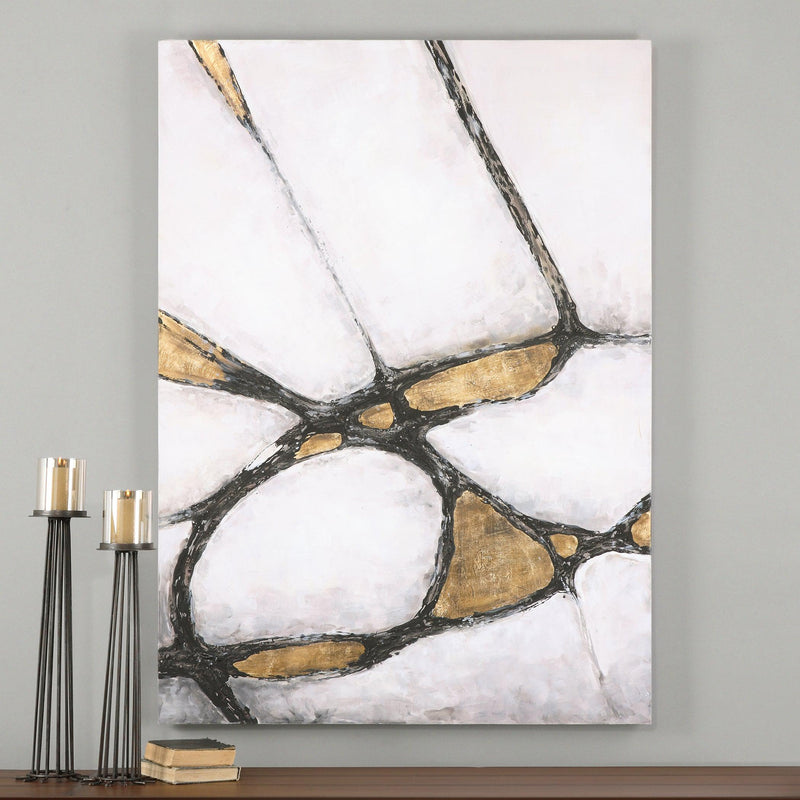 Wall Art Abstract Art In Gold And Black 