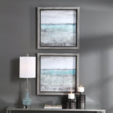 Wall Art Aqua Horizon Framed Prints, Set/2 