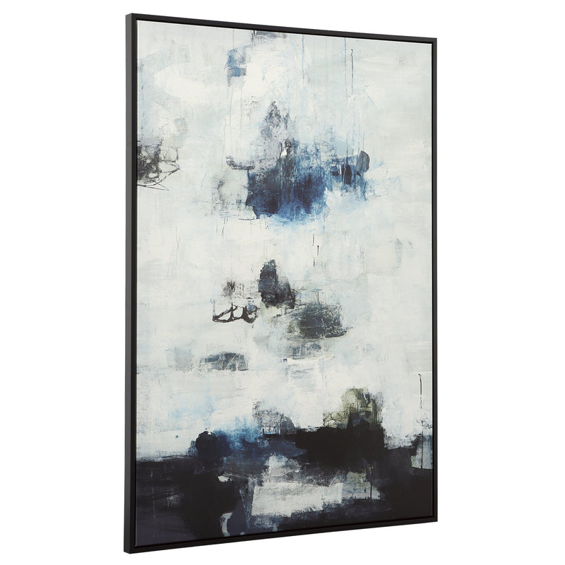 Wall Art Black And Blue Framed Abstract Art 