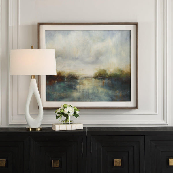 Wall Art Blue Reverie Framed Abstract Lake Print 