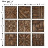 Wall Art Bryndle Rustic Wooden Squares S/9 