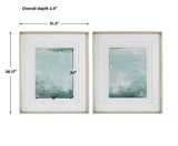 Wall Art Coastal Patina Modern Framed Prints, S/2 