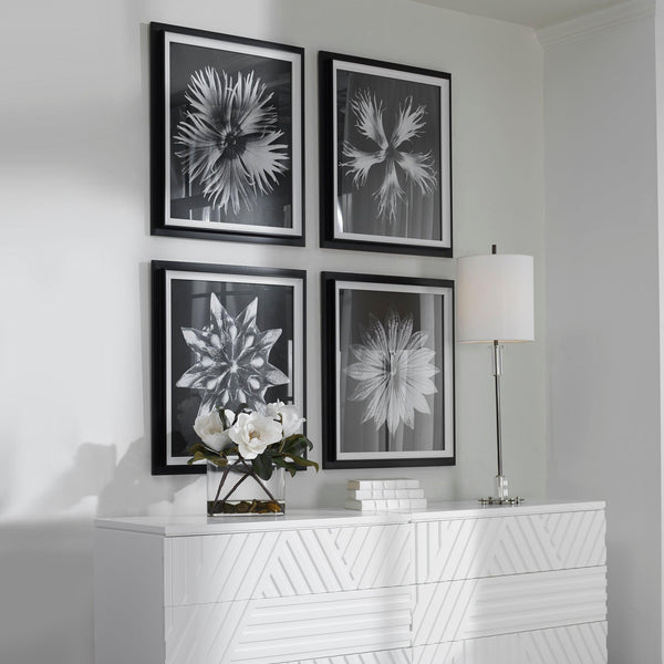 Wall Art Contemporary Floret Framed Prints, S/4 