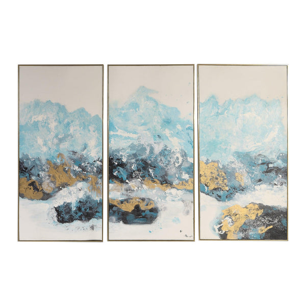 Wall Art Crashing Waves Abstract Art, S/3 