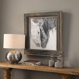 Wall Art Custom Black And White Horses Print 