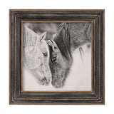Wall Art Custom Black And White Horses Print 