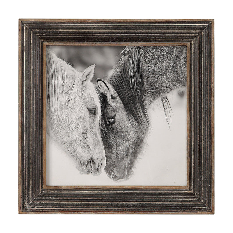 Wall Art Custom Black And White Horses Print 