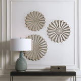 Wall Art Daisies Mirrored Circular Wall Decor, S/3 
