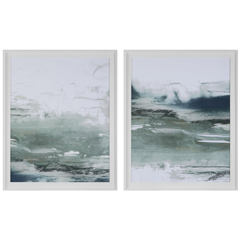 Wall Art Emerald Daze Abstract Prints, Set/2 