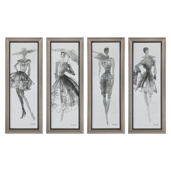 Wall Art Fashion Sketchbook Art, S/4 
