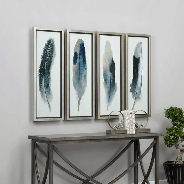 Wall Art Feathered Beauty Prints, S/4 