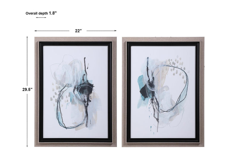 Wall Art Force Reaction Abstract Prints, S/2 