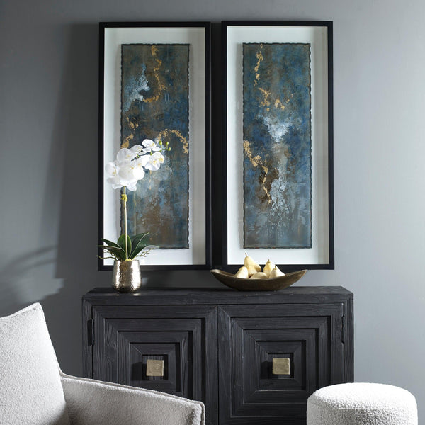 Wall Art Glimmering Agate Abstract Prints, S/2 