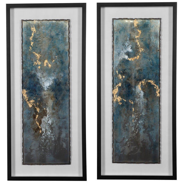 Wall Art Glimmering Agate Abstract Prints, S/2 