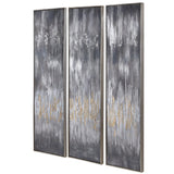 Wall Art Gray Showers Hand Painted Canvases, Set/3 