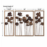 Wall Art Metal Tulips Wall Art Set/3 