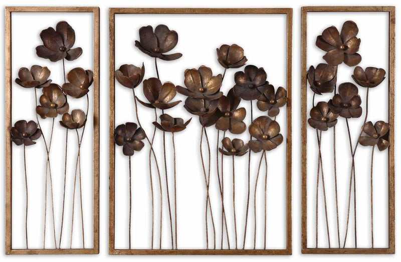 Wall Art Metal Tulips Wall Art Set/3 