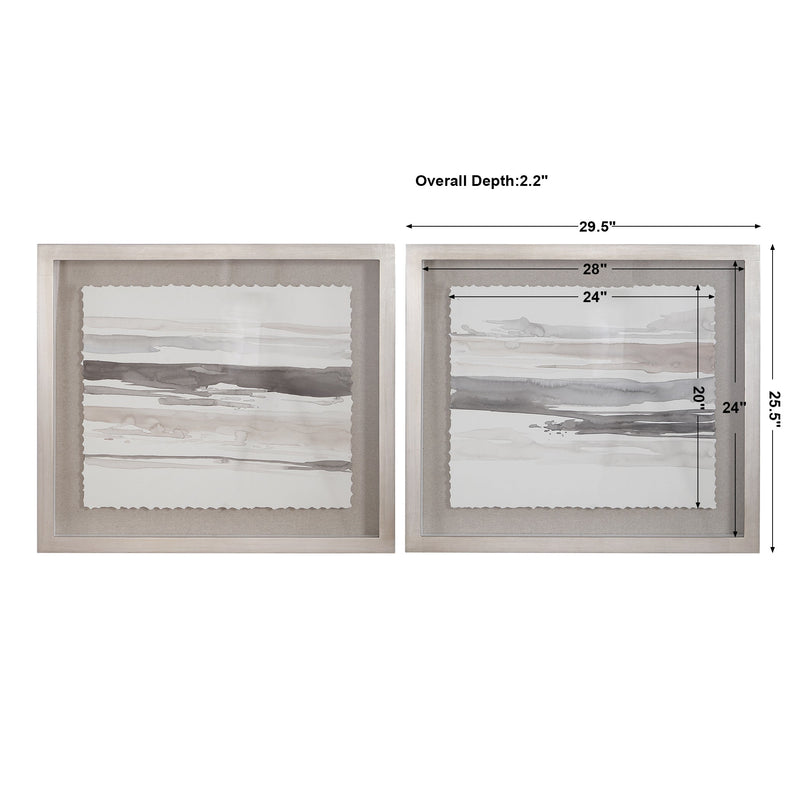 Wall Art Neutral Landscape Framed Prints, Set/2 