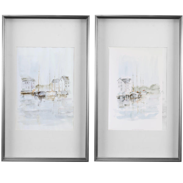 Wall Art New England Port Framed Prints, S/2 