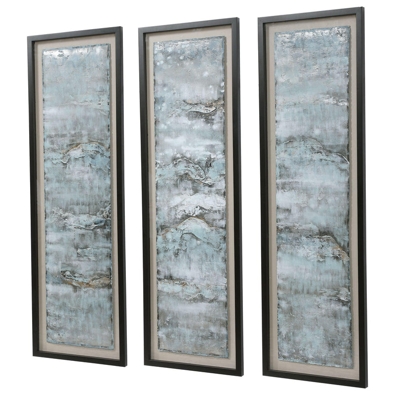 Wall Art Ocean Swell Painted Metal Art, S/3, 3 Cartons 