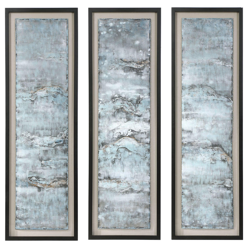 Wall Art Ocean Swell Painted Metal Art, S/3, 3 Cartons 