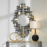 Wall Art Reflection Metal Grid Wall Decor, S/2 