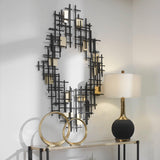 Wall Art Reflection Metal Grid Wall Decor, S/2 