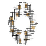 Wall Art Reflection Metal Grid Wall Decor, S/2 
