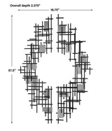 Wall Art Reflection Metal Grid Wall Decor, S/2 