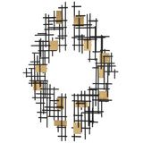 Wall Art Reflection Metal Grid Wall Decor, S/2 