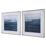 Wall Art Rising Blue Abstract Framed Prints, Set/2 