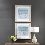Wall Art Sea Glass Sandbar Framed Prints, Set/2 