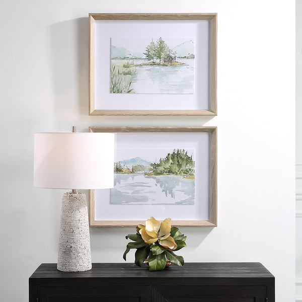 Wall Art Serene Lake Framed Prints // Set of 2 