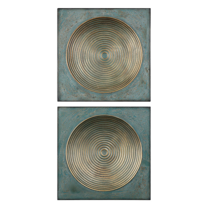 Wall Art Sybil Antique Gold Squares S/2 