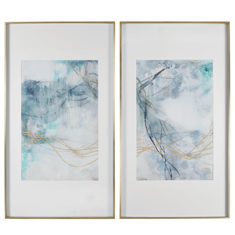 Wall Art Undulating Oro Abstract Prints, S/2 