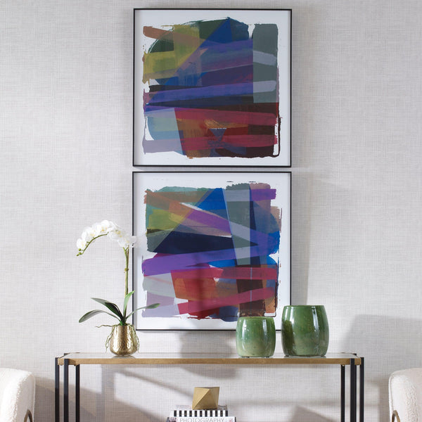 Wall Art Vivacious Abstract Framed Prints, Set/2 