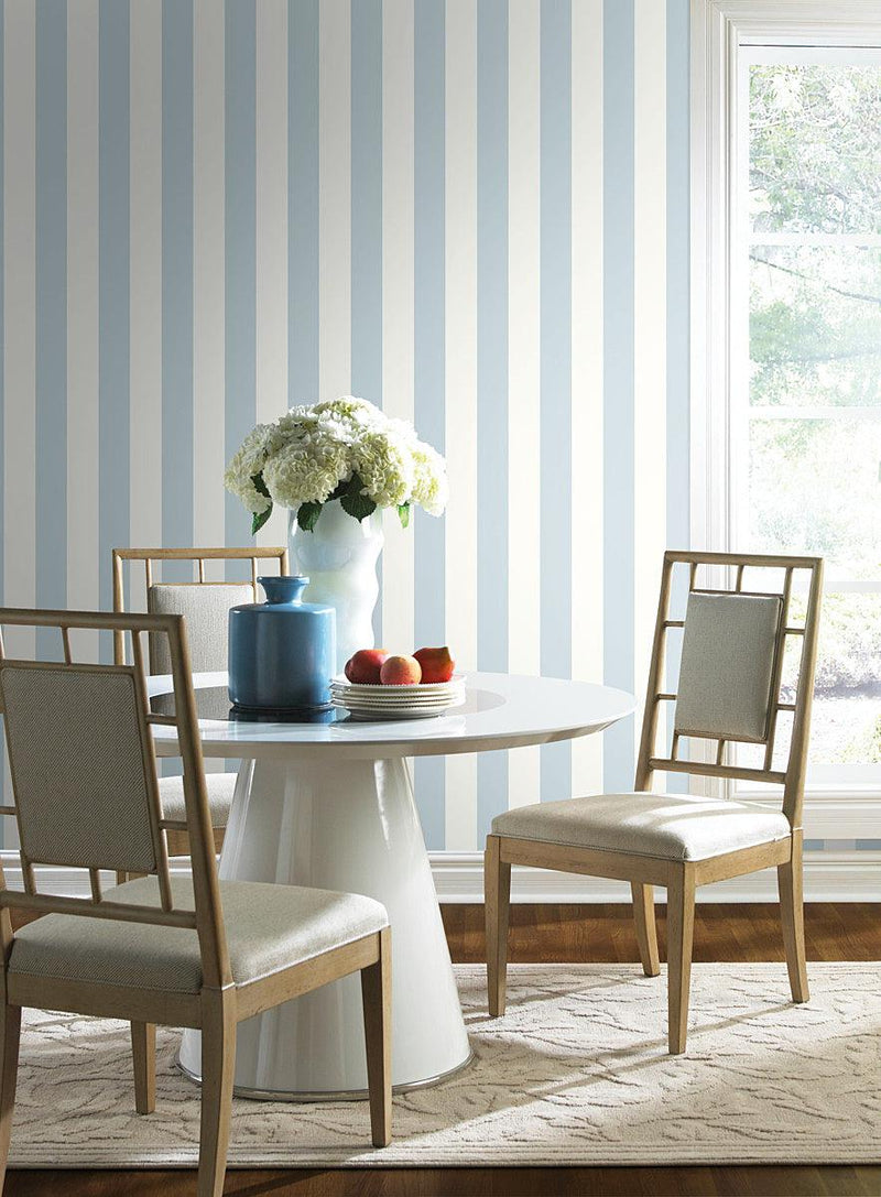 Wallpaper 3-in Stripe Wallpaper // Blue & White 