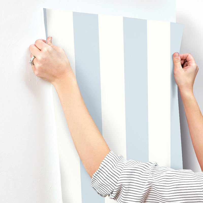 Wallpaper 3-in Stripe Wallpaper // Blue & White 