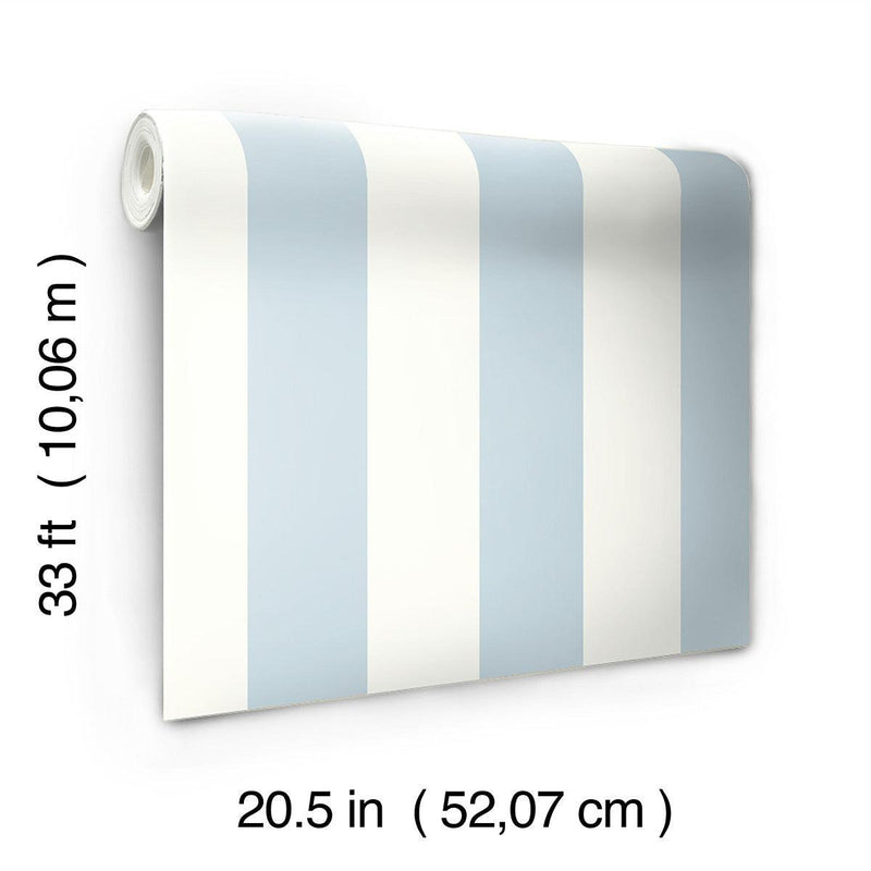 Wallpaper 3-in Stripe Wallpaper // Blue & White 