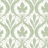 Wallpaper Adirondack Damask Wallpaper // Green & White 