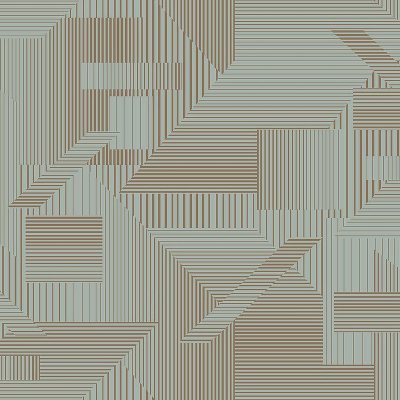 Wallpaper All Lined Up Wallpaper Sample // Blue & Gold 8 x 10 