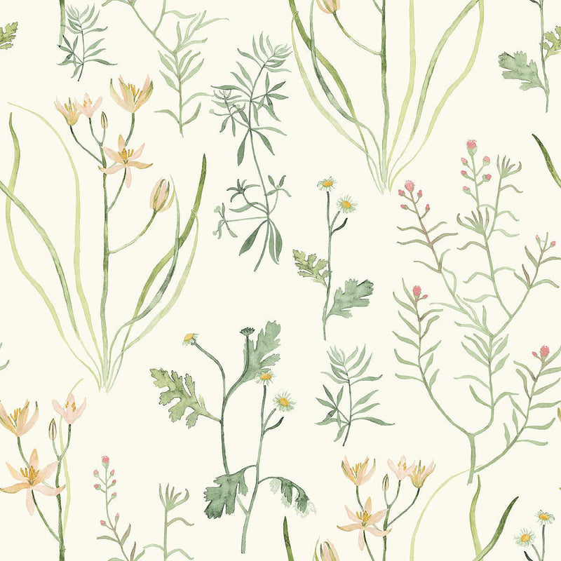 Wallpaper Alpine Botanical Wallpaper Sample // White 8 x 10 